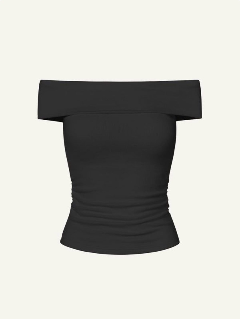 OGL XS Black Eco-Mousse Thermal Brushed Off-The-Shoulder Brami Top